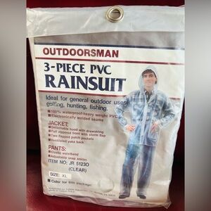 Rainsuit 3 piece PVC new/vintage size XL clear